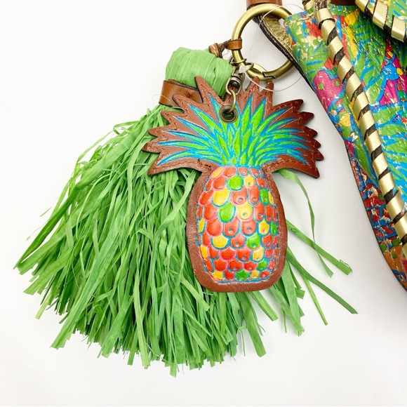 Patricia Nash Beaumont Leather Crossbody Bag Tropicana Summer Festival Tropical - Picture 3 of 16